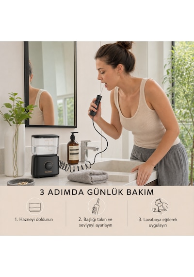 Npo Nicefeel Fc180 Profesyonel 600ml Diş Teli/protez Bakım Ve Ağız Duşu - Siyah
