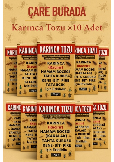 Karınca Tozu 10 Adet Kene & Bit & Pire & Tahta Kurusu & Hamam Böceği
