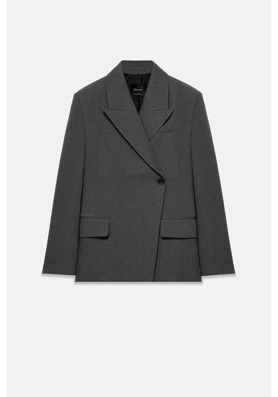 Kadın Antrasit Asimetrik Kruvaze Blazer Antrasit