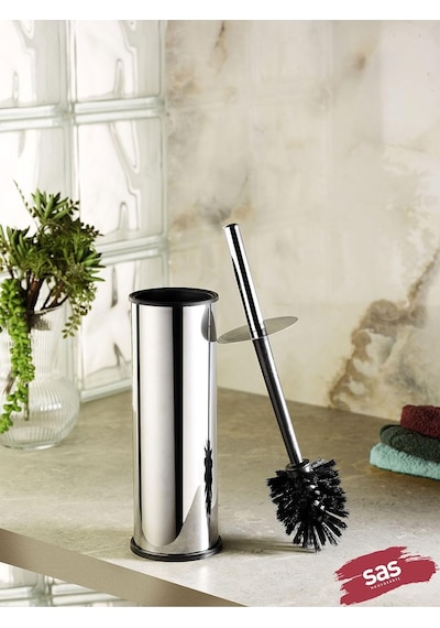 Pedallı Çöp Kovası Wc Fırça Set 3 Lt Krom Çok Renkli