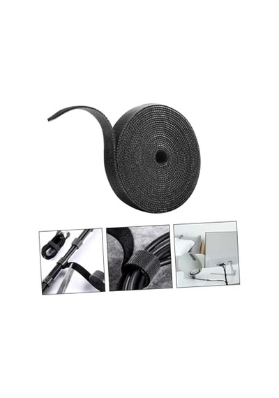 Dünya Magnet 3 Metre - Sırtsırta Cırt Bant, En: 2 Cm, Siyah, Kablo Düzenleyici, Cırt Bağı, Şerit Cırt