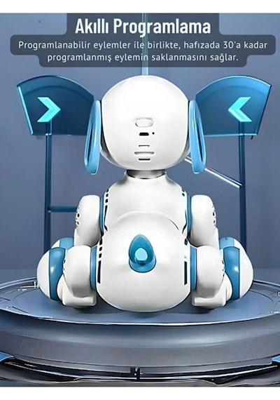 Akıllı Programlanabilir Uzaktan Kumandalı Dans Eden Robot Köpek Led Işıklı, Müzikli, İnteraktif Oyuncak