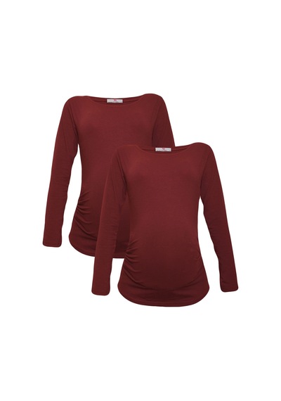Luvmabelly Myra2303 2303 Hamile Tshirt Seti Bordo