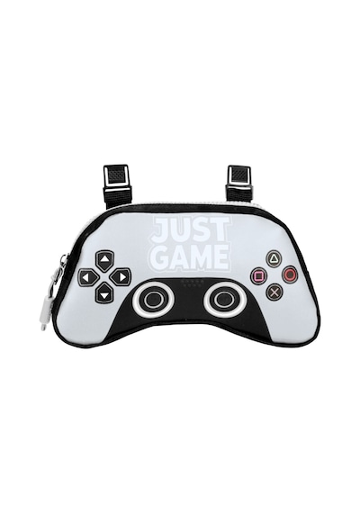 Game Over Just Game Baskılı Lüx Anaokulu Çanta Ve Kalemlik Seti Siyah