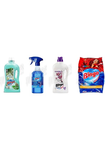 Bingo Yüzey Tem. Fresh 2.5 Lt + Kireç Çözücü 900 Ml + Yüzey Tem. Fresh 2.5 Lt + Renkli Ler 6 Kg 4'lü Set Diğer