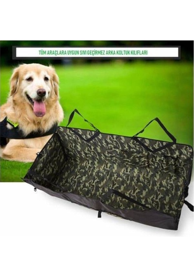 Araç Içi Arka Koltuk Köpek Örtüsü Kamuflaj Desenli