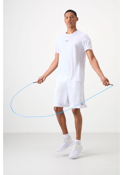 Tommy Life Beyaz Polyester Nefes Alan Dokulu İnce Esnek Standart Fit Erkek Performans T-shirt - 88384 Beyaz