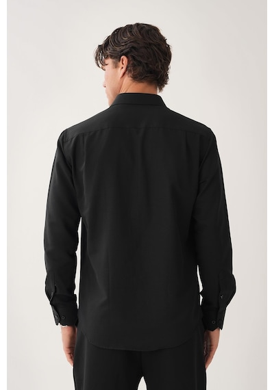 Erkek Slim Fit Gömlek Siyah
