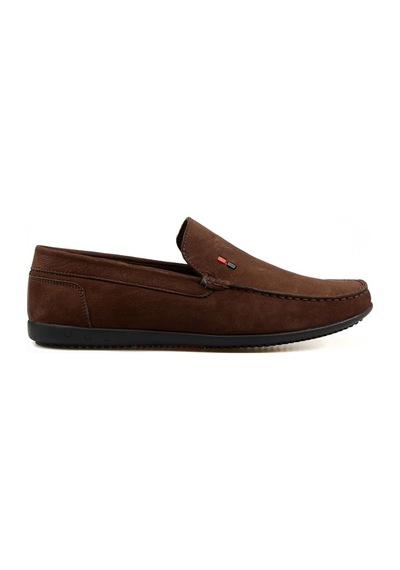 Kahverengi Nubuk Deri Erkek Loafer Ayakkabı