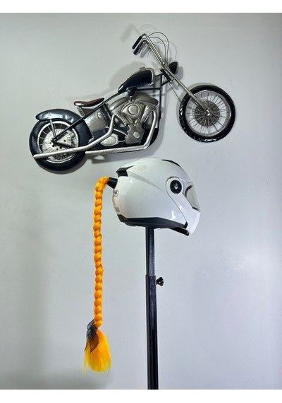 Motor & Motosiklet Tek Turuncu Örgü Saç Kask Dış Aksesuarı Diğer
