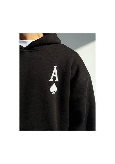 Zaee A Baskılı Oversize Premium Sweatshirt siyah