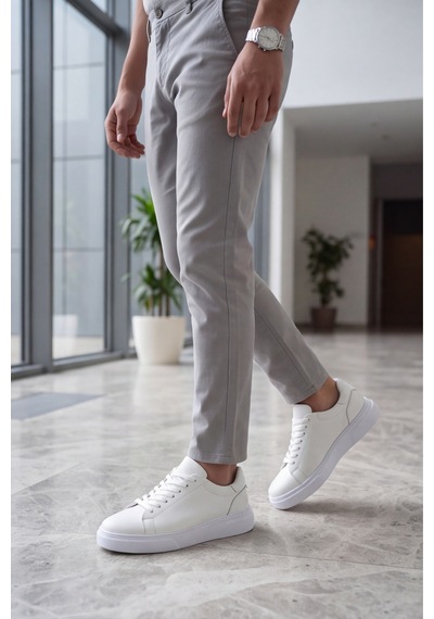 Liarca Asterio %100 Hakiki Deri Sararmayan Faylon Taban Sneaker Klasik Beyaz Ayakkabı