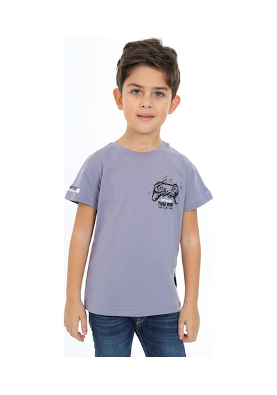 Toontoy Kids Toontoy Erkek Çocuk Oyun Konsol Baskılı Tişört Gri