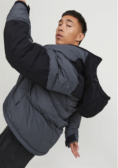 Jack & Jones Suya Dayanıklık Kapüşonlu Puffer Mont - Otis 12239001 Asphalt Bej
