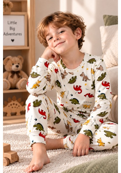 Free Beka Desenli Bisiklet Yaka %100 Pamuklu İnterlok Kumaş Erkek Çocuk Uzun Kollu Pijama Takımı Çok Renkli Free Beka Desenli Bisiklet Yaka %100 Pamuklu İnterlok Kumaş Erkek Çocuk Uzun Kollu Pijama Takımı Çok Renkli