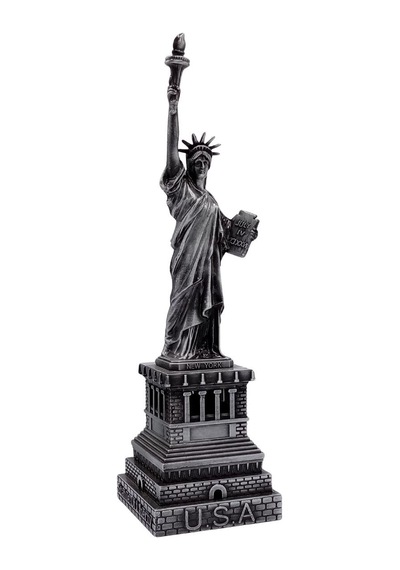 Metal Özgürlük Heykeli Gümüş Vintage Dekor Usa 25cm