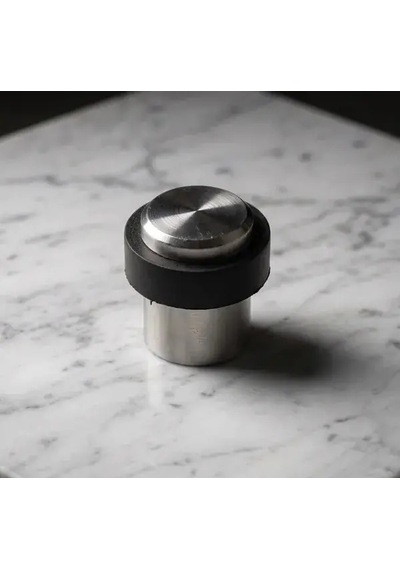 5 Adet Mat Inox Paslanmaz Çelik Kapı Stoperi Lüks Zemin Tipi Kauçuk Tamponlu Kapı Stopu