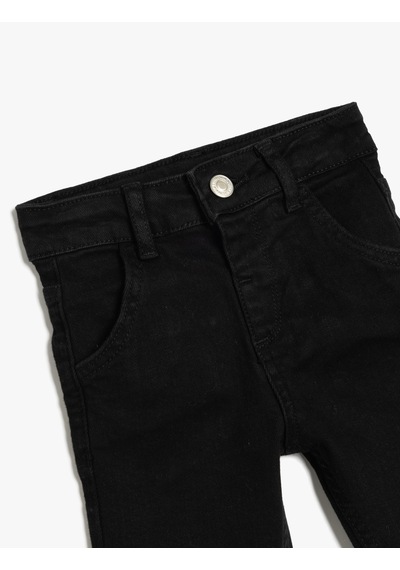 Koton Kot Pantolon Cepli Beli Lastikli Havuç Kesim Siyah 5wmb40014td Siyah