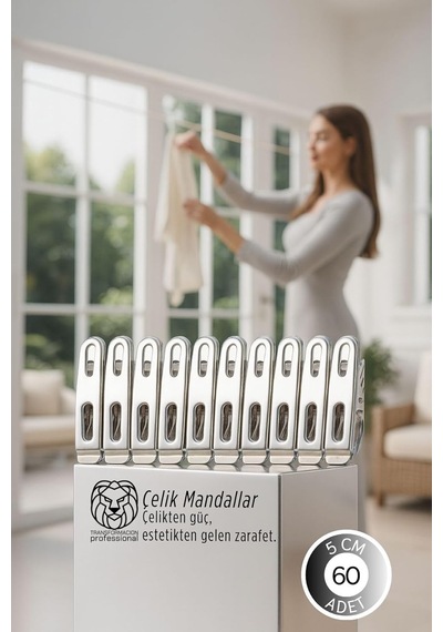 Transformacion Premium Çelik Mandal Seti - 60'li Elite Seri, Endüstriyel Mukavemetli Çamaşır Mandalı, 743000072277 Çok Renkli