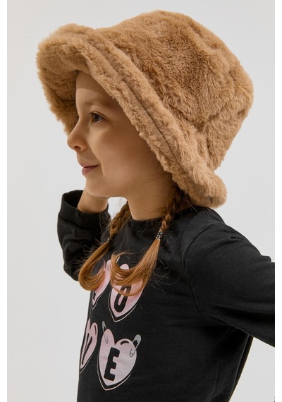 Benitto Kids Benittokids Kız Çocuk Peluş Bucket Şapka 7001-camel Camel