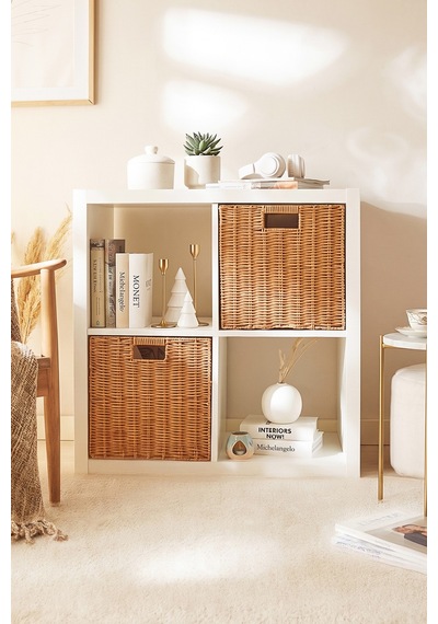 Ocean Home Textile 2'li Yıkanabilir Bej Pp Rattan Sepet Set 33 X 33 X 33 Cm