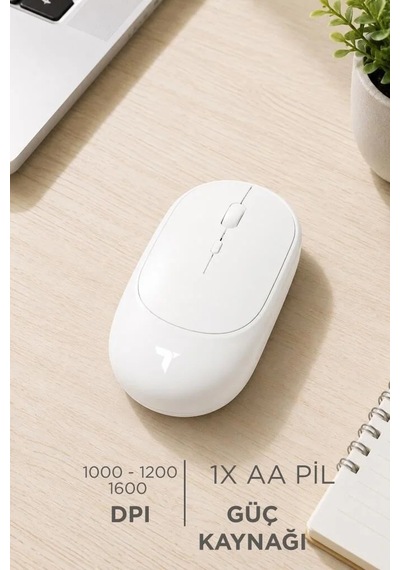 Özel Seri Ürün Donanım Ev Mouse Çift Modlu Sessiz Kablosuz Fare Tm16 Beyaz