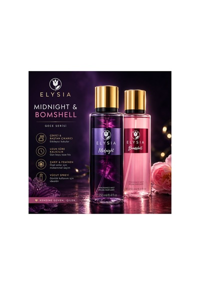 Elysıa Midnight & Bombshell Kadın Vücut Spreyi Seti 2x250 Ml Kalıcı & Çekici Kokular