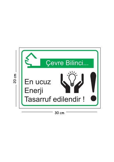 Metal Çevre Bilinci En Ucuz Enerji Tasarruf Edilendir 20x30 Cm A4 Uyarı İş Güvenliği Levhası