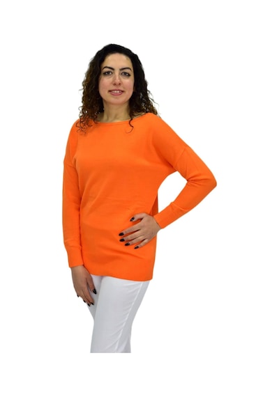 Kadın Kayık Yaka Spor Kazak 12489 Bgl-st04098 turuncu Turuncu