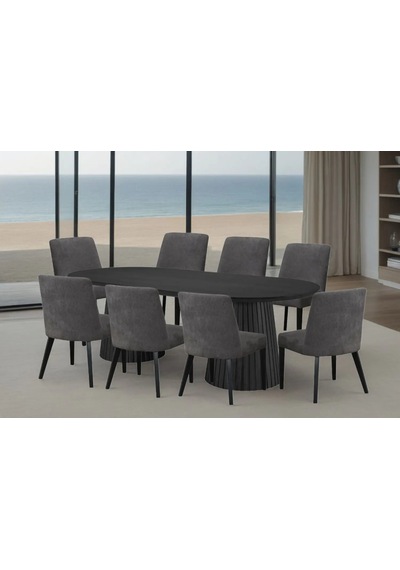 Bohenza Sabit Ahşap Yemek Masası 90x180 Siyah