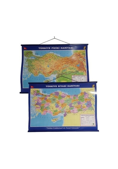 Türkiye Çift Taraflı Siyasi ve Fiziki Haritası 50 x 70 CM