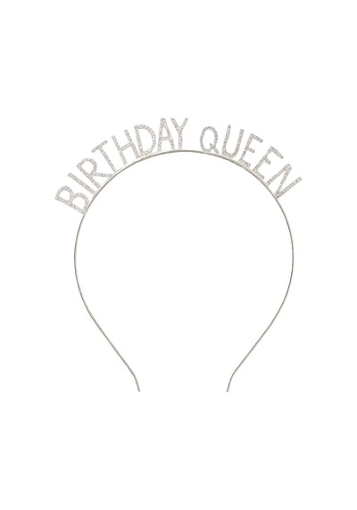 Taşlı Taç Birthday Queen - Gümüş Tüm Yaşlar