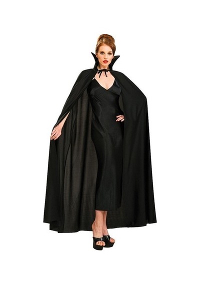 Siyah - 394 - Renk Yakalı Halloween Pelerini - Edntrend - 120 Cm