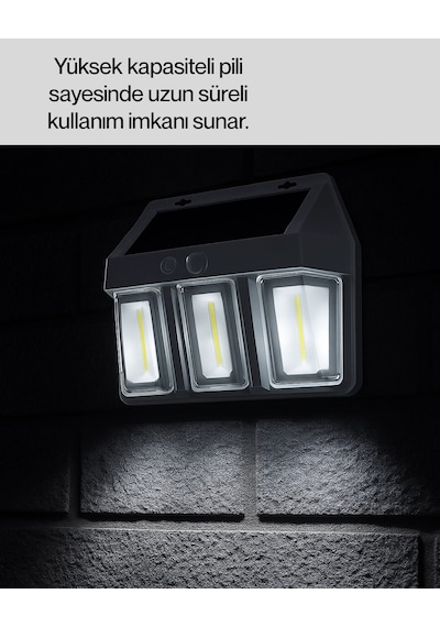 Mey İthalat Suya Dayanıklı Solar Duvar Lambası Akıllı Gece Sensörlü Işık