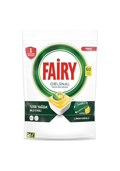 Fairy Hepsi Bir Arada Limon Kokulu Bulaşık Makinesi Deterjanı 60 Tablet