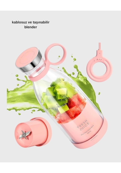Usb Şarjlı Kablosuz Blender Taşınabilir, Kompakt Ve Çevre Dostu Meyve Sıkıcı