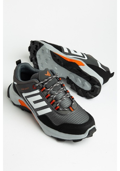Dilimler Ayakkabı Erkek Treking Spor Ayakkabı Siyah Gri İthal Bağcıklı-4555 GRİ