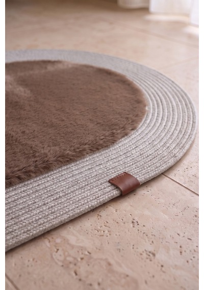 Banyo Paspası Takımı 60x100+40x60 Cm Düz Mouss Kahve & Gümüş Kahve - Gümüş