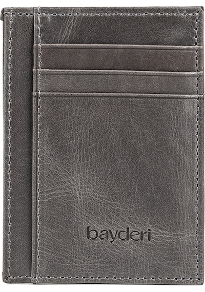 Bayderi Biwoly Deri Kartlık Gri