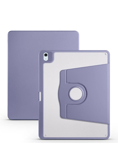 Arabulalaca Apple Uyumlu iPad  Air 13 2024 Lavendery Gray Renginde Kalem Bölmeli Dönebilen Stantlı Kılıf Standlı Kapak