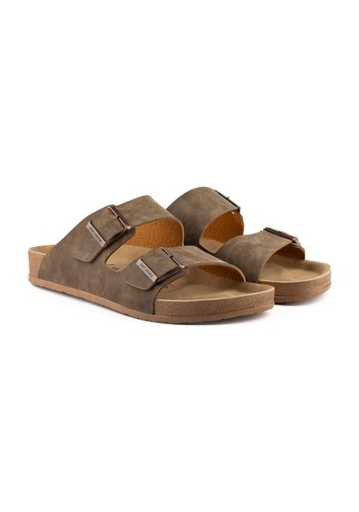 Roy Jones Breezestep Unisex Vizon Çift Toka Günlük Terlik 6500 Vizon