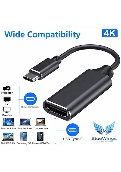 4k Ultra Hd Usb c To Hdmı Dönüştürücü Adaptör Type Görüntü Aktarıcı Kablo Thunderbolt 3 4 Uyumlu Apple Macbook Laptop Telefon Ve Tablet Için