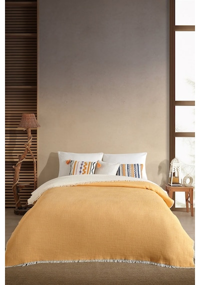 Elart Rubby Müslin Pike Tek Kişilik 160x220 Cm Sarı Sarı