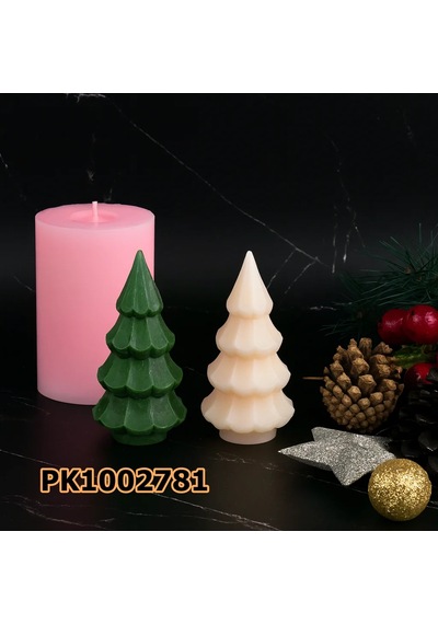 Pk1002781 - Silikon Kalıp Mum Kalıbı - Küçük Boy Çam Ağacı Renksiz