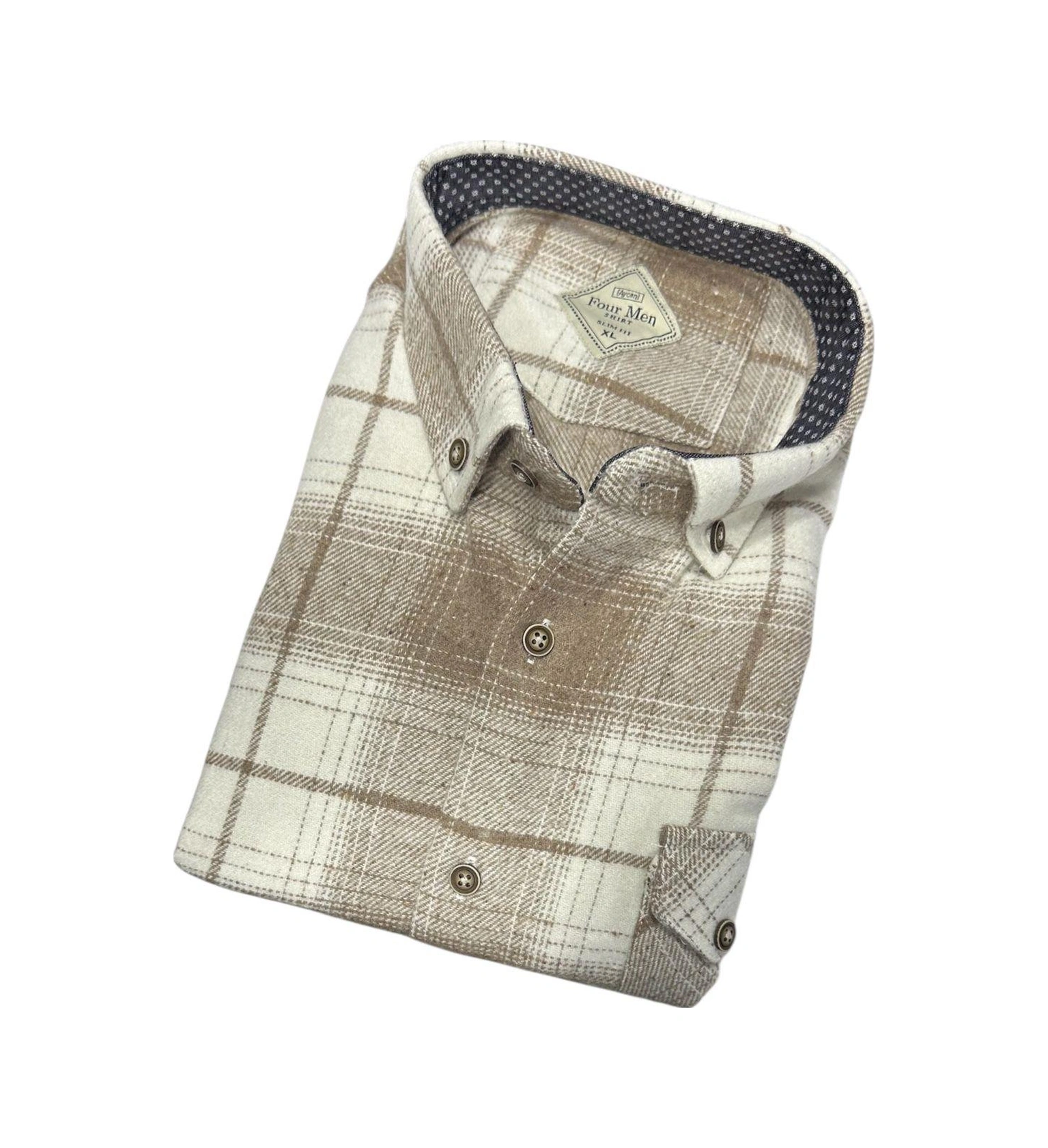 Kışlık Pamuklu Bej Uzun Kollu Cepli Erkek Oduncu Gömlek Slim Fit -10452 Bej Kışlık Pamuklu Bej Uzun Kollu Cepli Erkek Oduncu Gömlek Slim Fit -10452 Bej