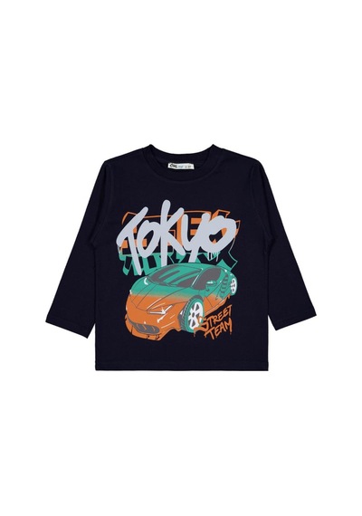 Civil Boys Tokyo Araba Baskılı 2-5 Yaş Sweatshirt Lacivert