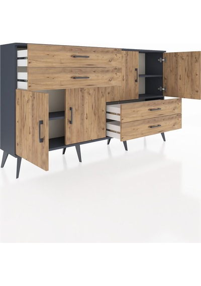 Arges Konsol 3 Raflı 4 Çekmeceli 4 Kapaklı 176x30x99 Antrasit-çam Atlas Çam/atlas Çam - Antrasıt Arges Konsol 3 Raflı 4 Çekmeceli 4 Kapaklı 176x30x99 Antrasit-çam Atlas Çam/atlas Çam - Antrasıt