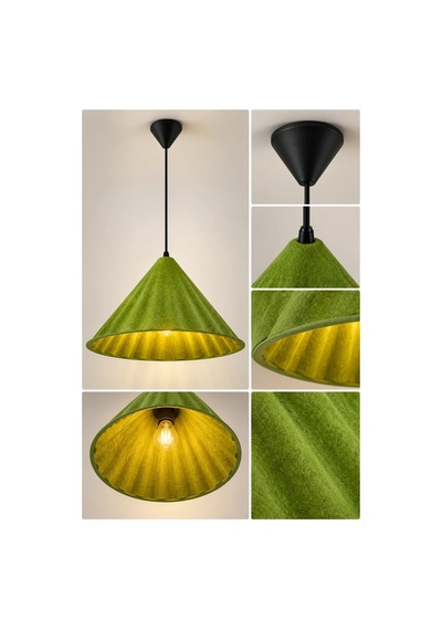 Modern Premium Bohem Yeşil Sarkıt Avizesi 50 Cm Mutfak Salon Oturma Odası Şık Modelleri E27 Duy