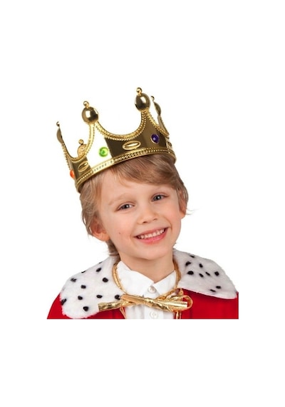 Plastik Kral Tacı Altın Renk Çocuk Boy - Zmff-52316 18