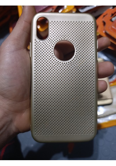 Apple iPhone X / Xs Uyumlu Silikon Kılıf Delikli Gold 2 Adet Gold